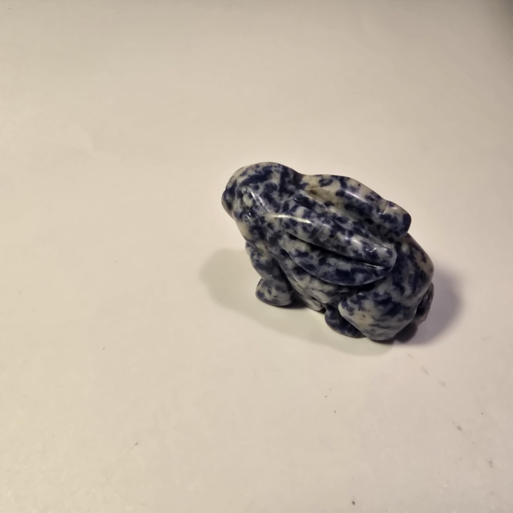 STONE Speckled Blue BUNNY RABBIT Vintage  2"